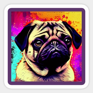 Pug Painting Sticker